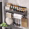Wall Mount Utensil Holder Multifunctional Spice Organizer Shelf With Hooks 1