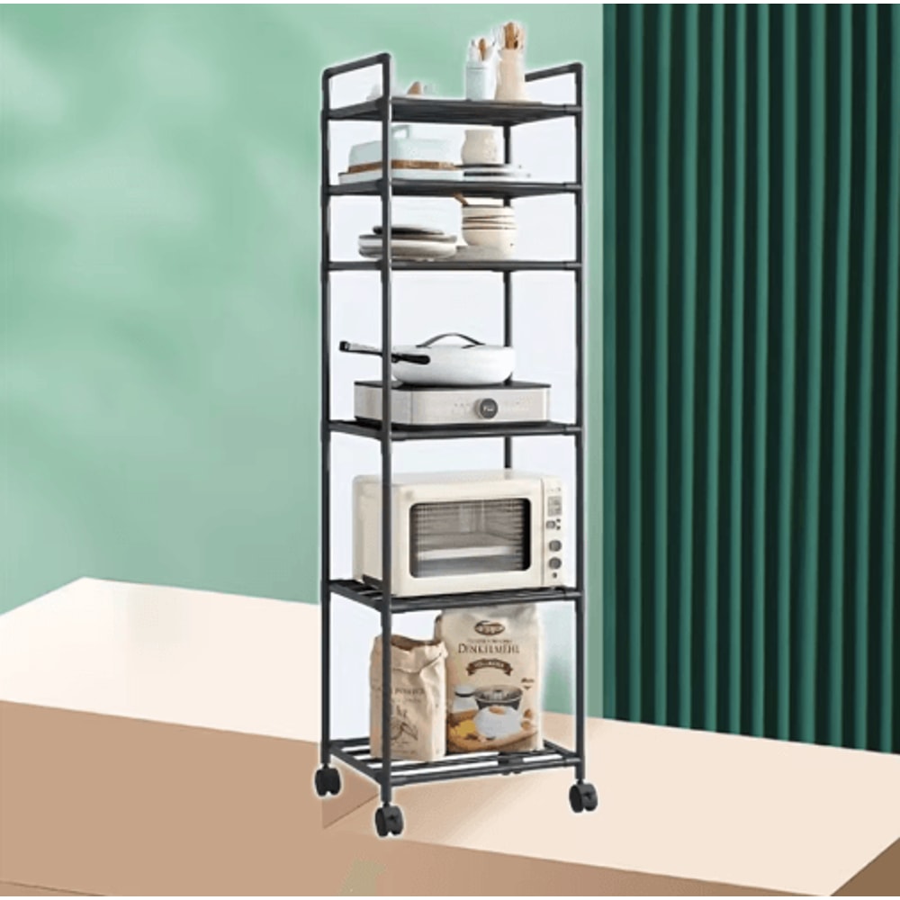 MultiLayer Floor Standing Kitchen Rack With Microwave Storage Shelf 15