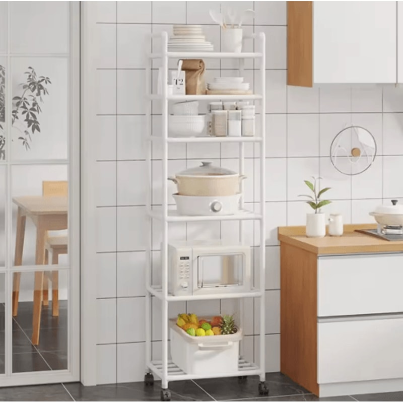 MultiLayer Floor Standing Kitchen Rack With Microwave Storage Shelf 16