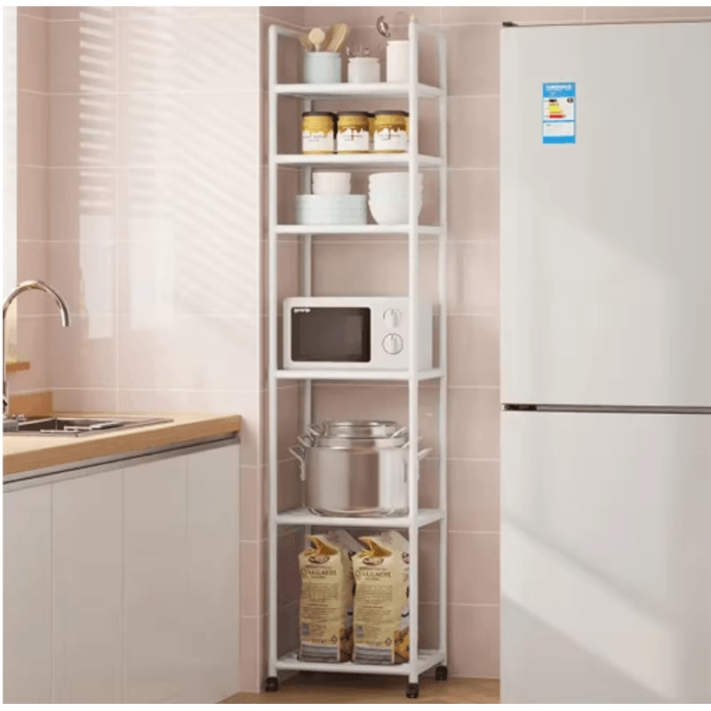 MultiLayer Floor Standing Kitchen Rack With Microwave Storage Shelf 17
