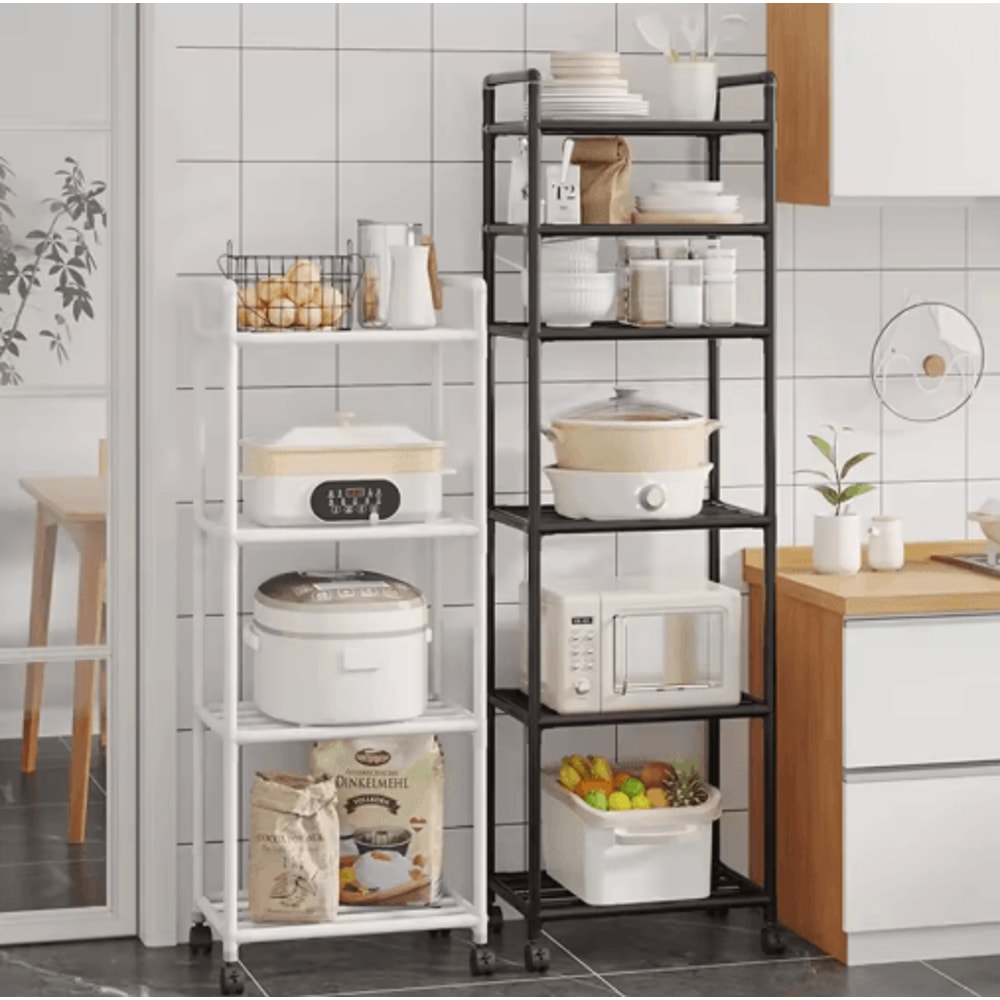 MultiLayer Floor Standing Kitchen Rack With Microwave Storage Shelf 18