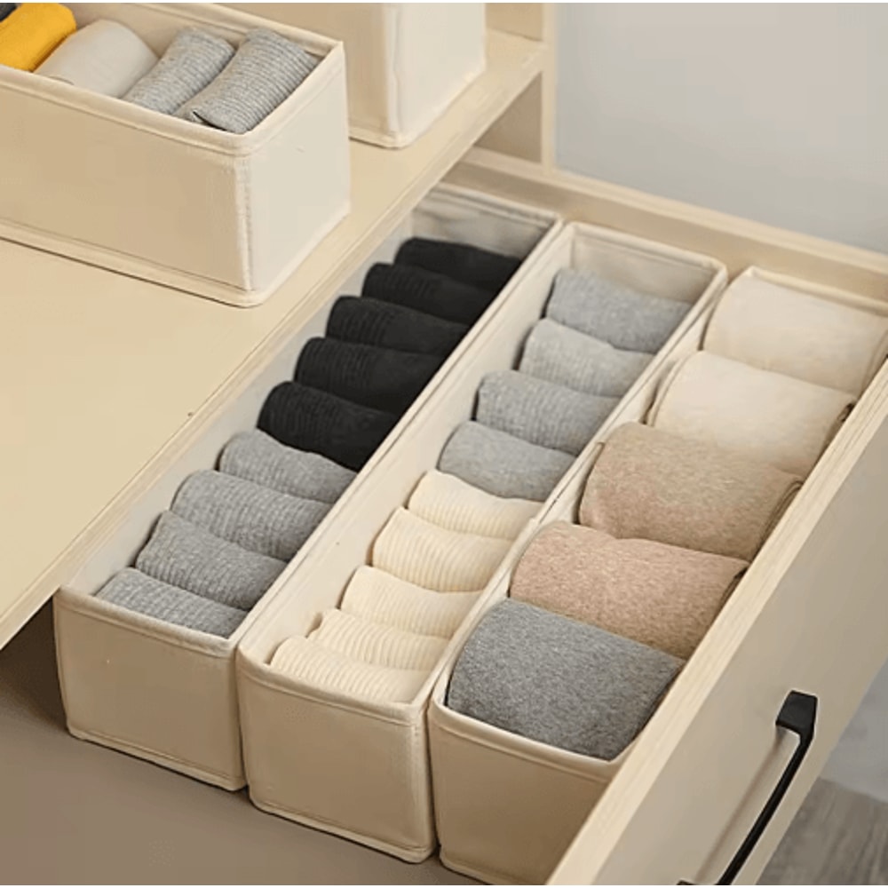 Long Foldable Fabric Storage Bin Drawer Organizer For Socks Underwear 4