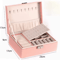DoubleLayer Wooden Jewelry Box With PU Leather Organizer Ring Storage 2