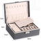 DoubleLayer Wooden Jewelry Box With PU Leather Organizer Ring Storage 5