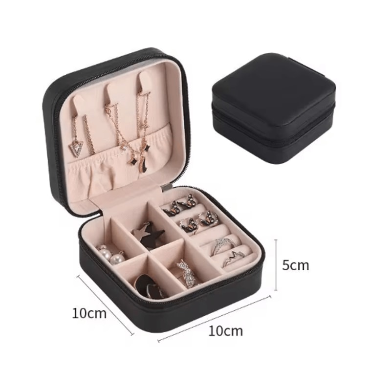 DoubleLayer Wooden Jewelry Box With PU Leather Organizer Ring Storage 6