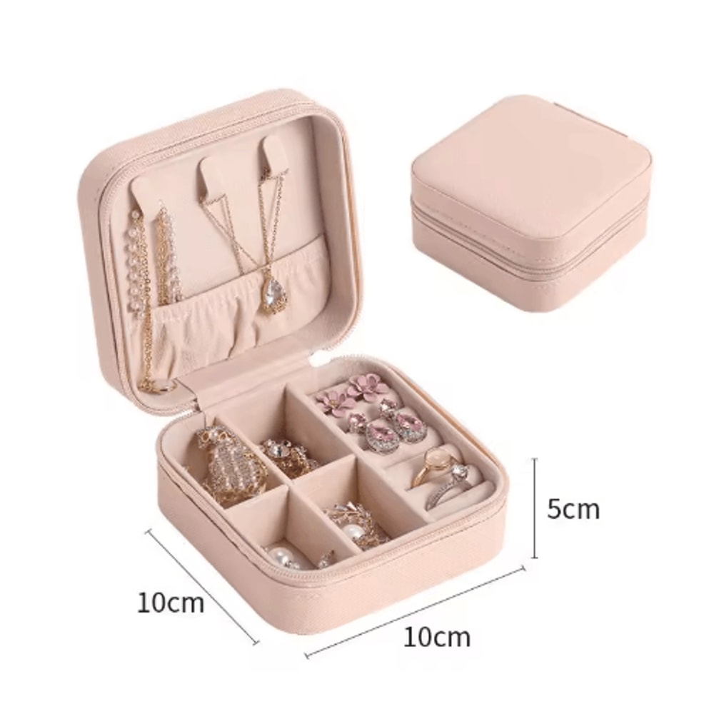 DoubleLayer Wooden Jewelry Box With PU Leather Organizer Ring Storage 8