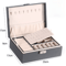 DoubleLayer Wooden Jewelry Box With PU Leather Organizer Ring Storage 9