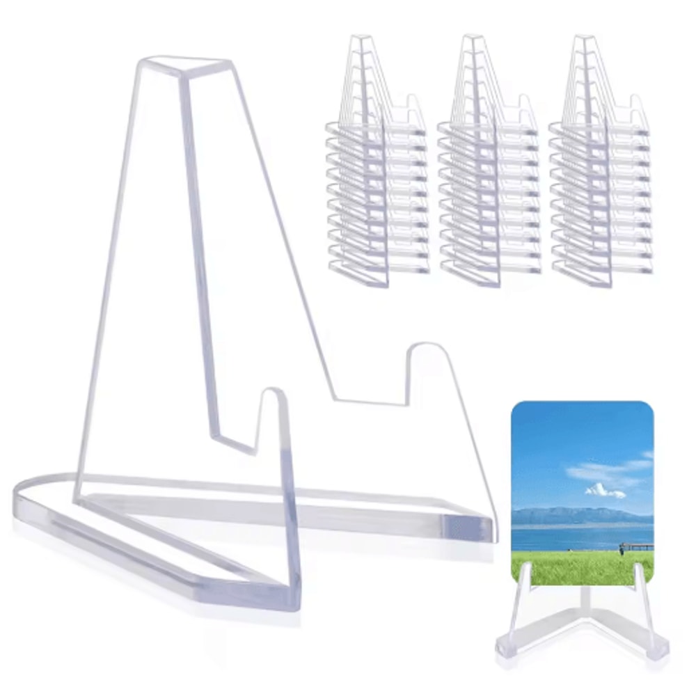 10Piece Clear Acrylic Coin Display Stand Easel Set 8