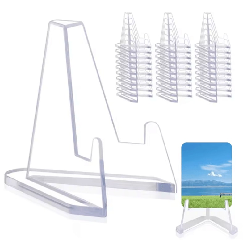 10Piece Clear Acrylic Coin Display Stand Easel Set 8