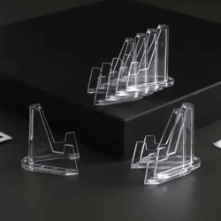 10-piece clear acrylic coin display stand easel set