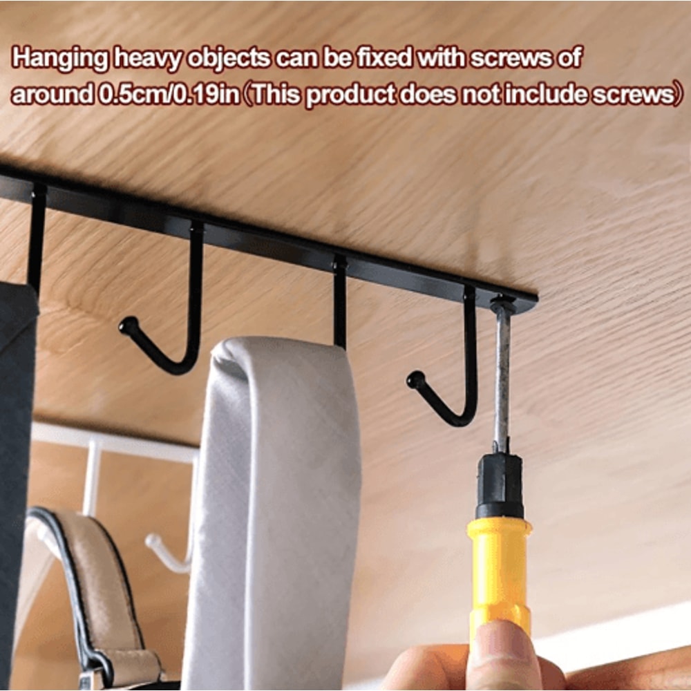 Under Cabinet Mug Hook Rack With 6 Or 12 Hanging Hooks 6