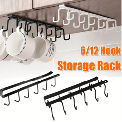 under cabinet mug hook rack with 6 or 12 hanging hooks