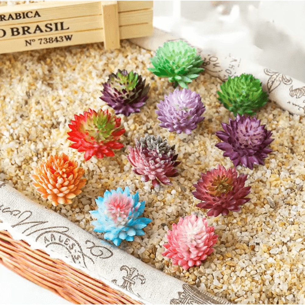Lovely Mini Artificial Succulent Lotus Plant Decorative Ornament 0