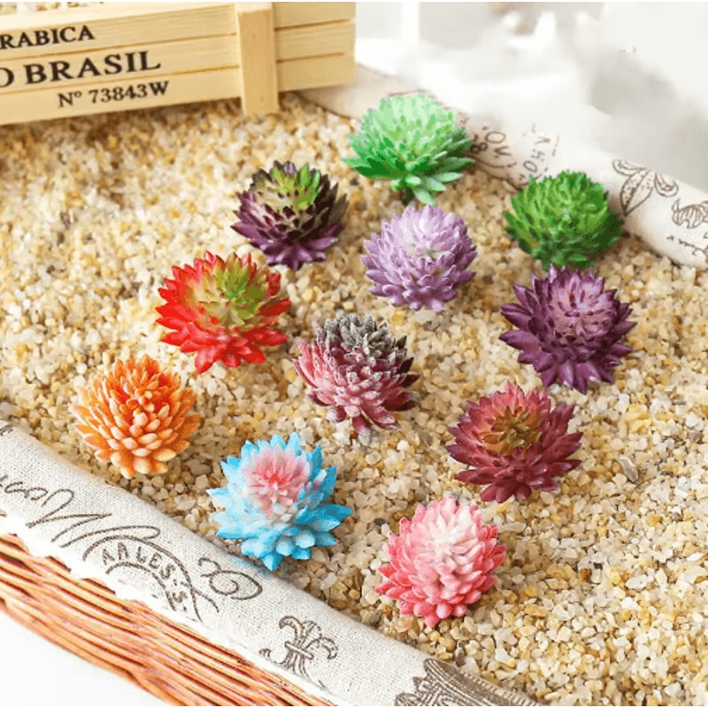 Lovely Mini Artificial Succulent Lotus Plant Decorative Ornament 0