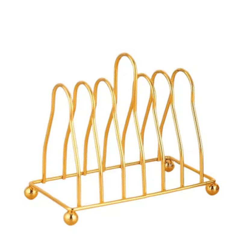 Small Gold Silver Iron Triangular Dish Draining Shelf 2