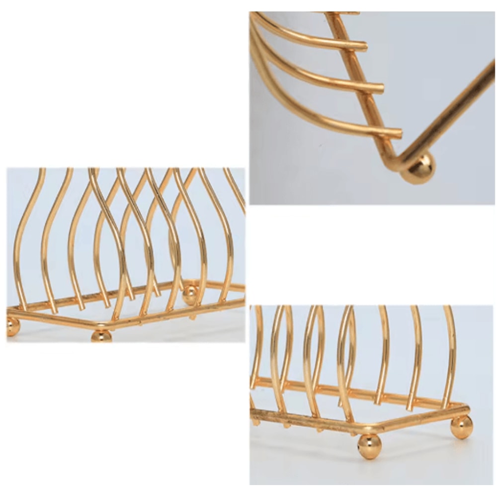 Small Gold Silver Iron Triangular Dish Draining Shelf 3