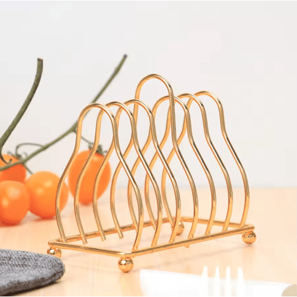 Small Gold Silver Iron Triangular Dish Draining Shelf 4