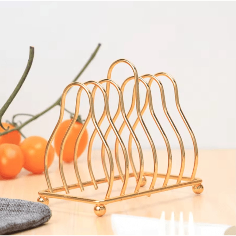 Small Gold Silver Iron Triangular Dish Draining Shelf 4