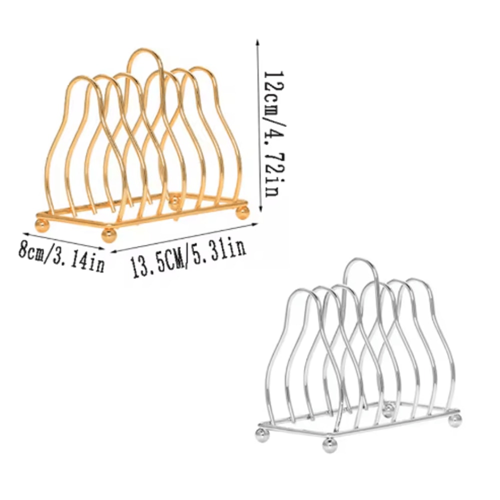 Small Gold Silver Iron Triangular Dish Draining Shelf 5