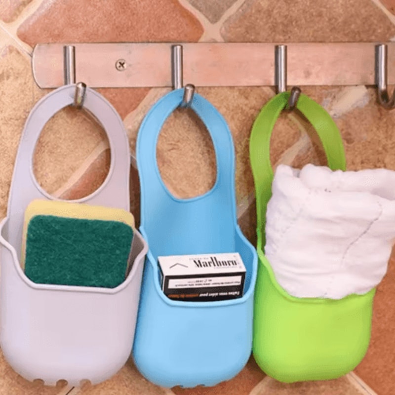 Hanging Sink Drain Rack Kitchen Storage Basket Sponge Holder 8