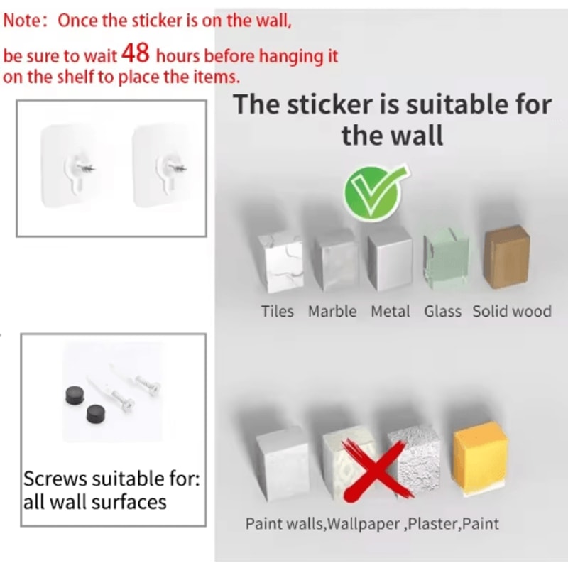 NoDrilling White Wall Shower Kitchen Storage Rack 18