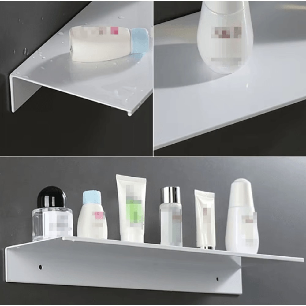 NoDrilling White Wall Shower Kitchen Storage Rack 19