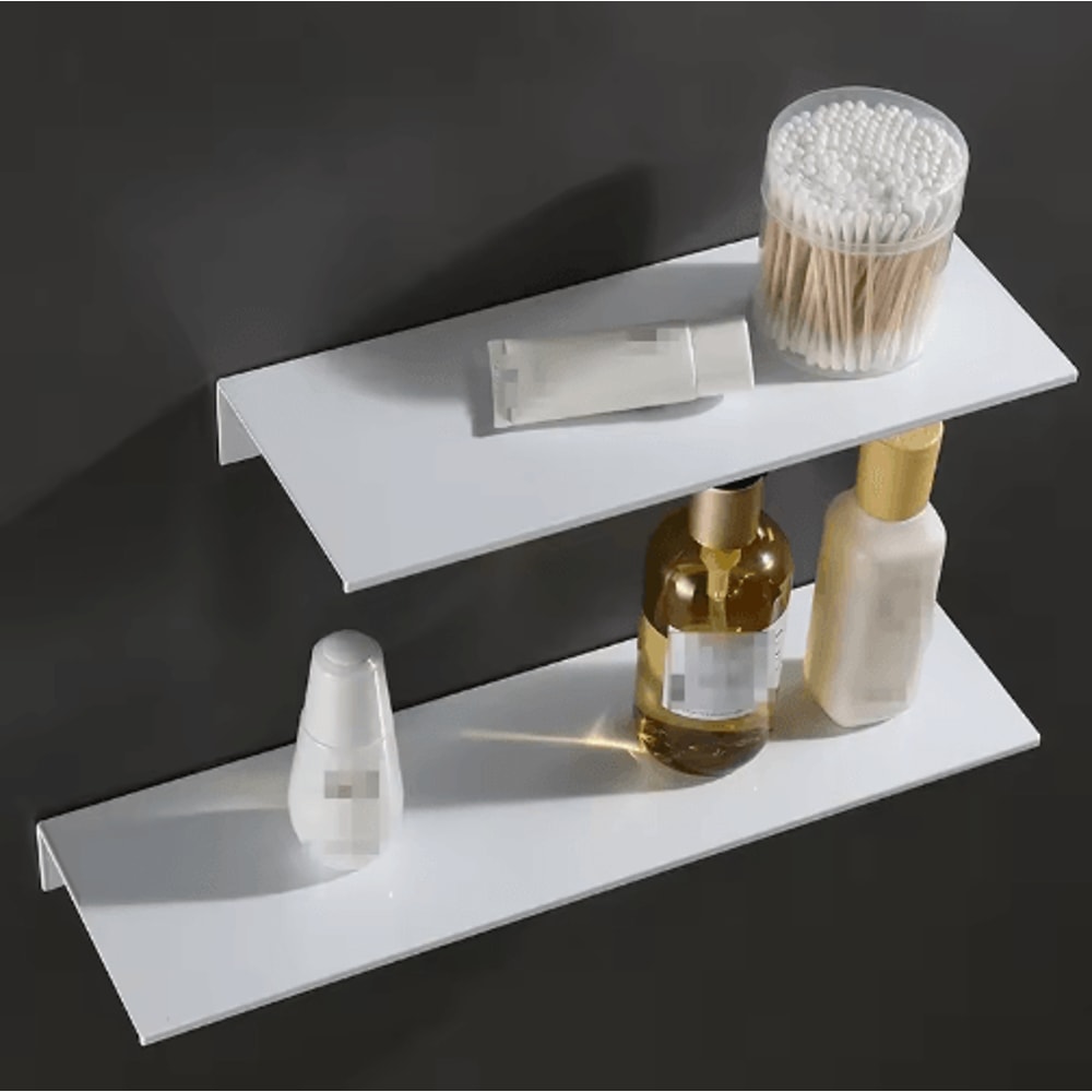 NoDrilling White Wall Shower Kitchen Storage Rack 0