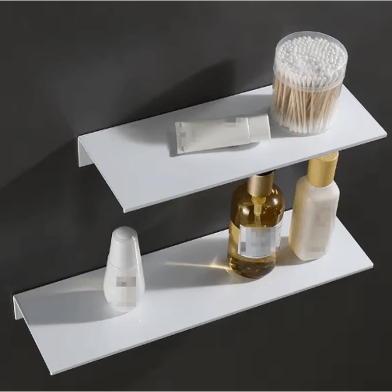 NoDrilling White Wall Shower Kitchen Storage Rack 0