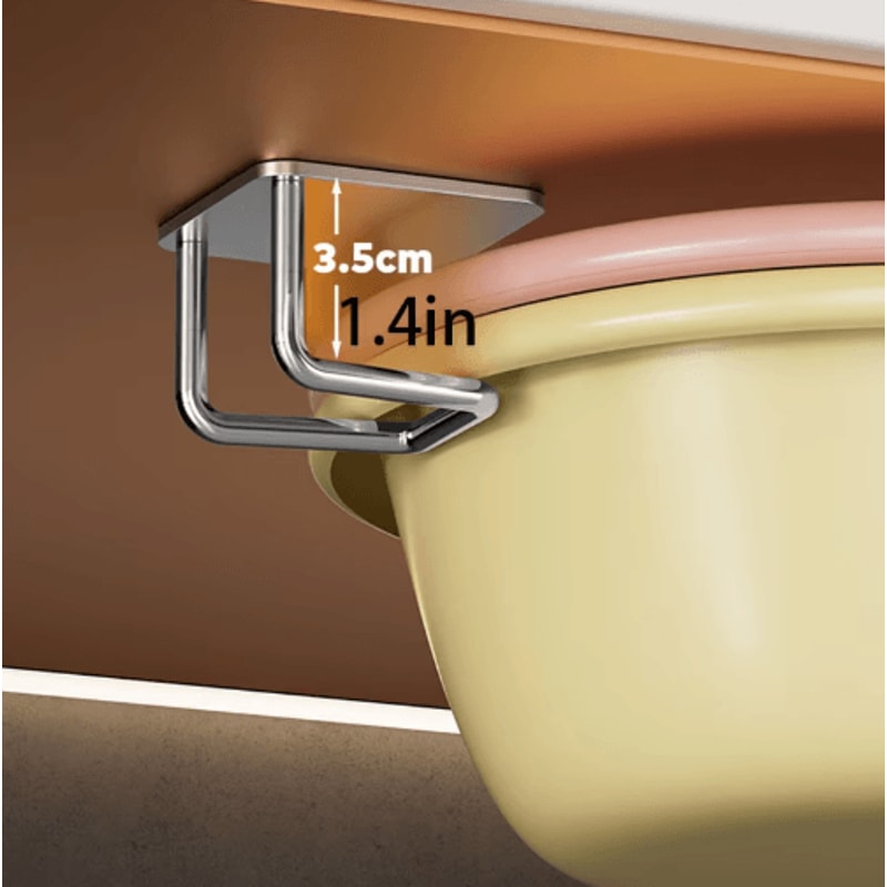 NonPerforated Wall Mounted Kitchen Shelves With Cutting Board Pot Lid Rack 10