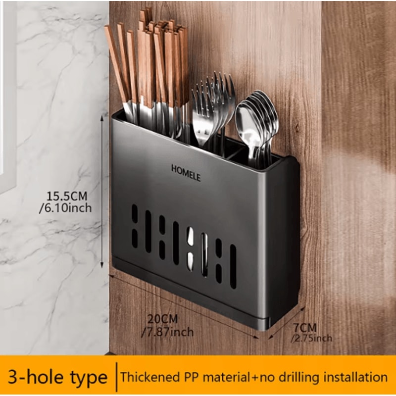 Multifunctional Flatware Organizer With Detachable Drain Base 2