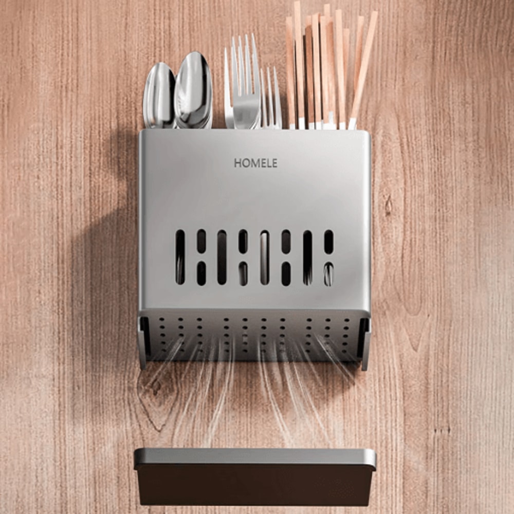 Multifunctional Flatware Organizer With Detachable Drain Base 10