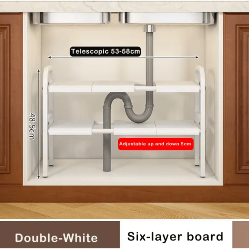 Flexible Telescopic Under Sink Shelf Organizer Rack 4