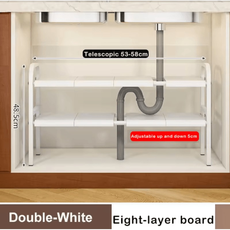 Flexible Telescopic Under Sink Shelf Organizer Rack 6