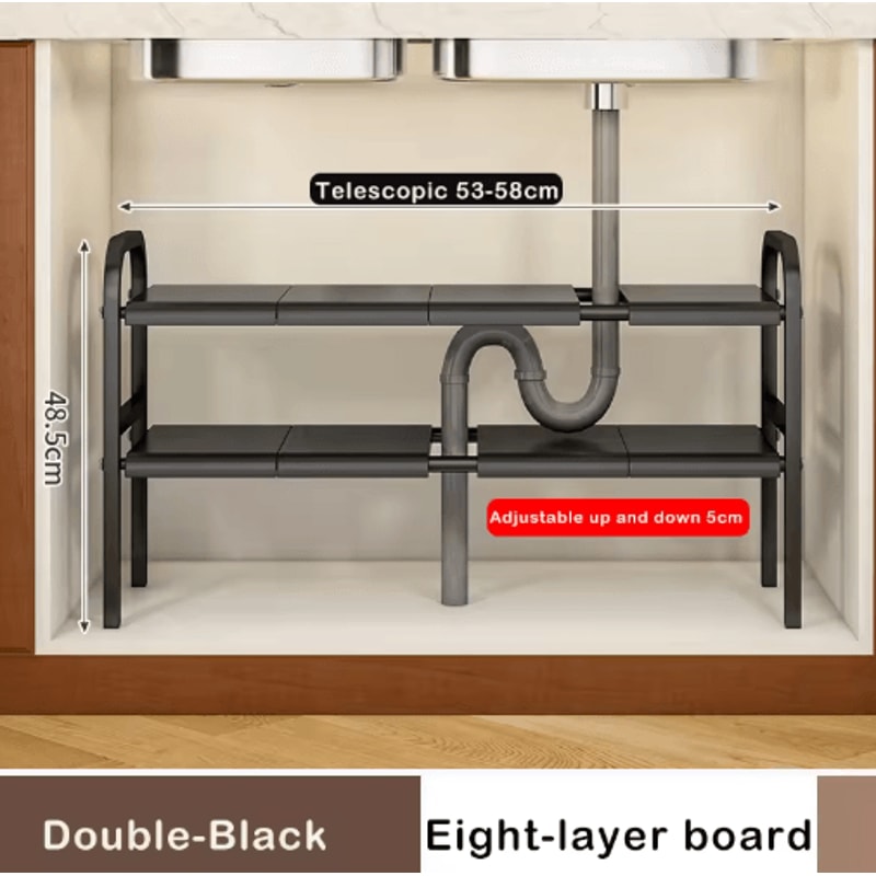 Flexible Telescopic Under Sink Shelf Organizer Rack 7