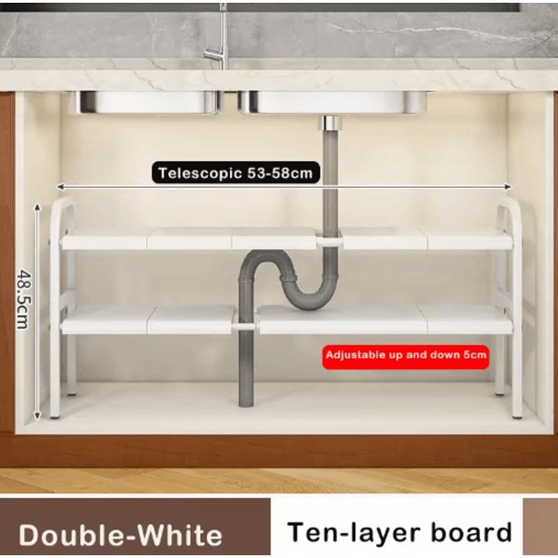 Flexible Telescopic Under Sink Shelf Organizer Rack 8