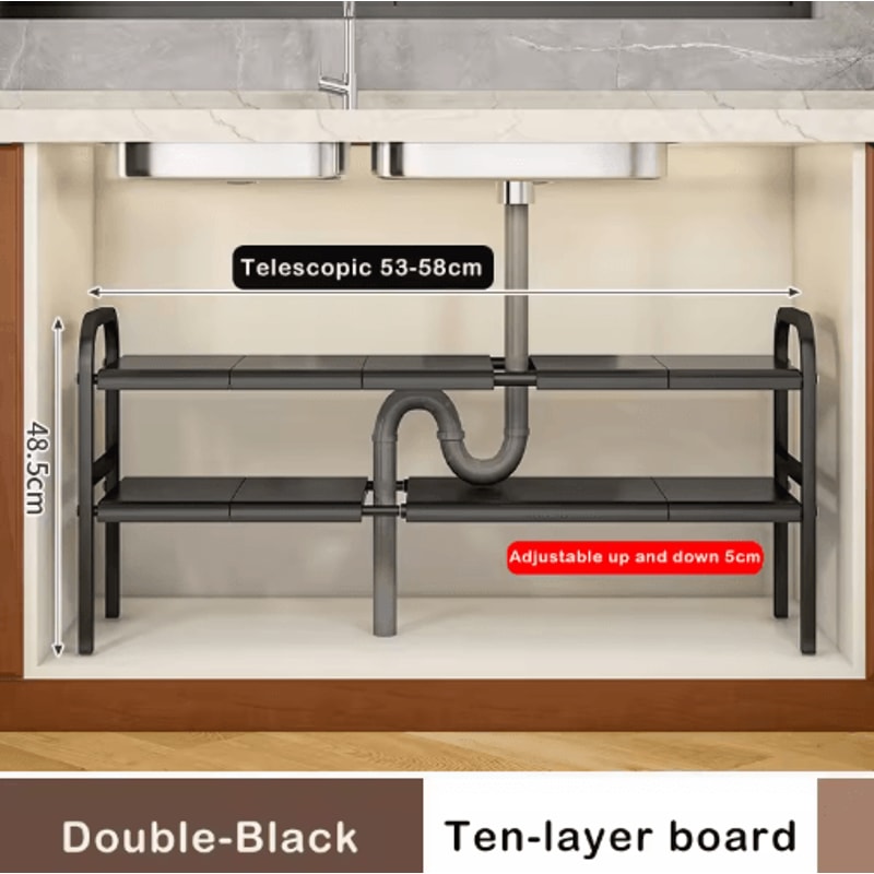 Flexible Telescopic Under Sink Shelf Organizer Rack 9