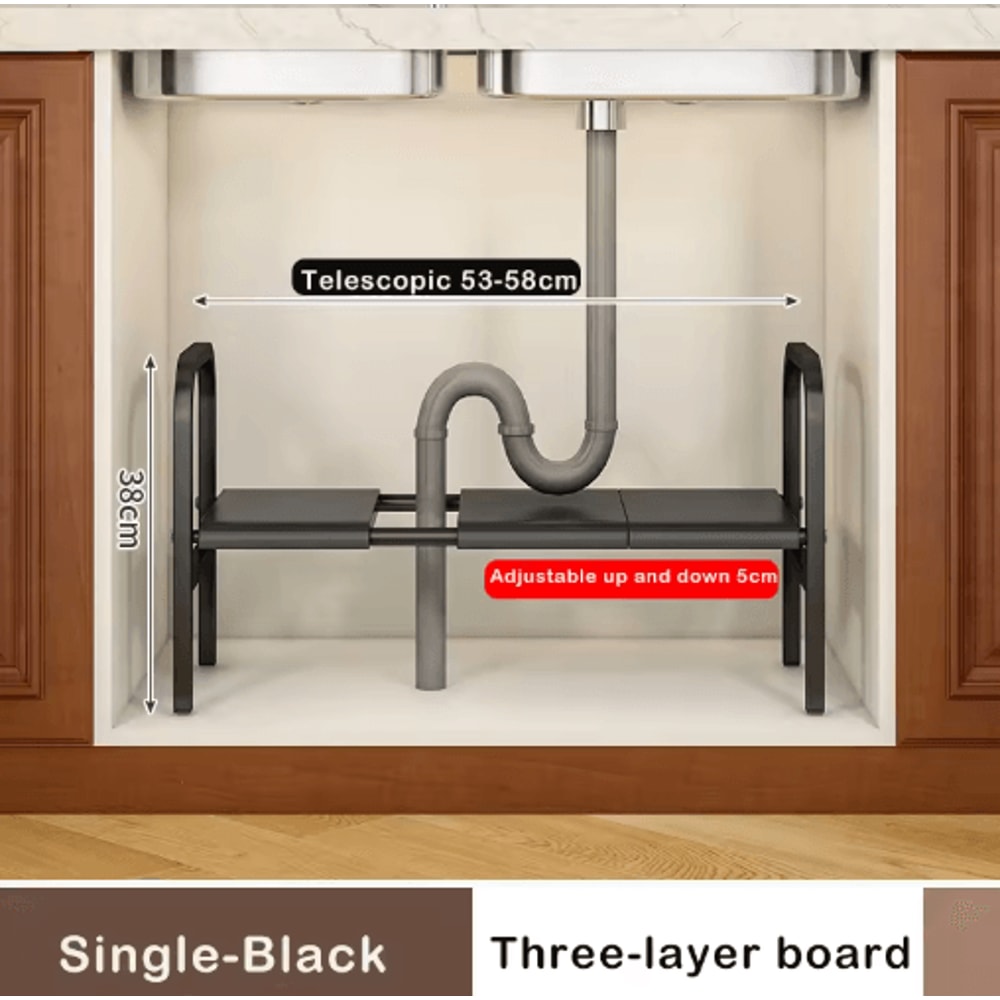 Flexible Telescopic Under Sink Shelf Organizer Rack 11