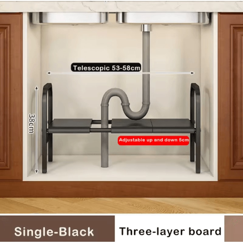 Flexible Telescopic Under Sink Shelf Organizer Rack 11