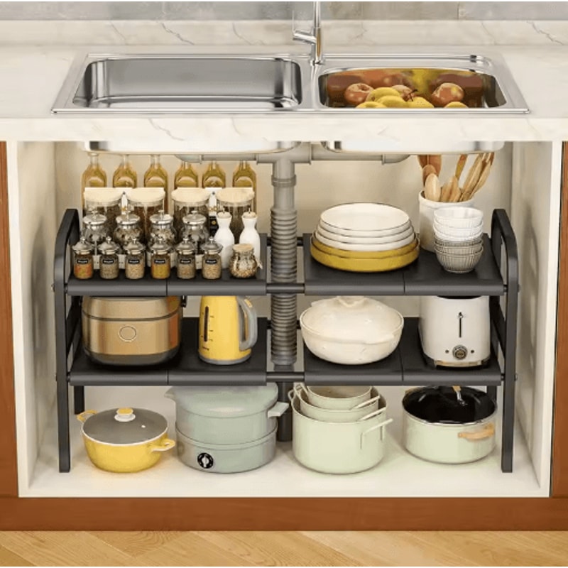 Flexible Telescopic Under Sink Shelf Organizer Rack 13