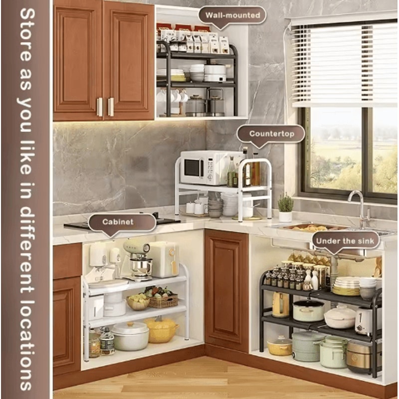 Flexible Telescopic Under Sink Shelf Organizer Rack 14