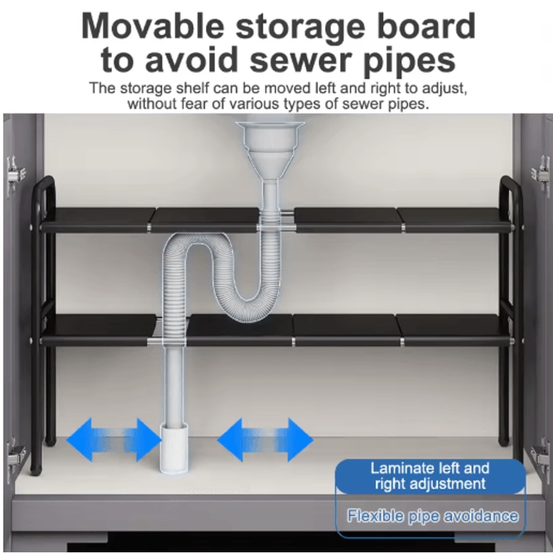 Flexible Telescopic Under Sink Shelf Organizer Rack 15