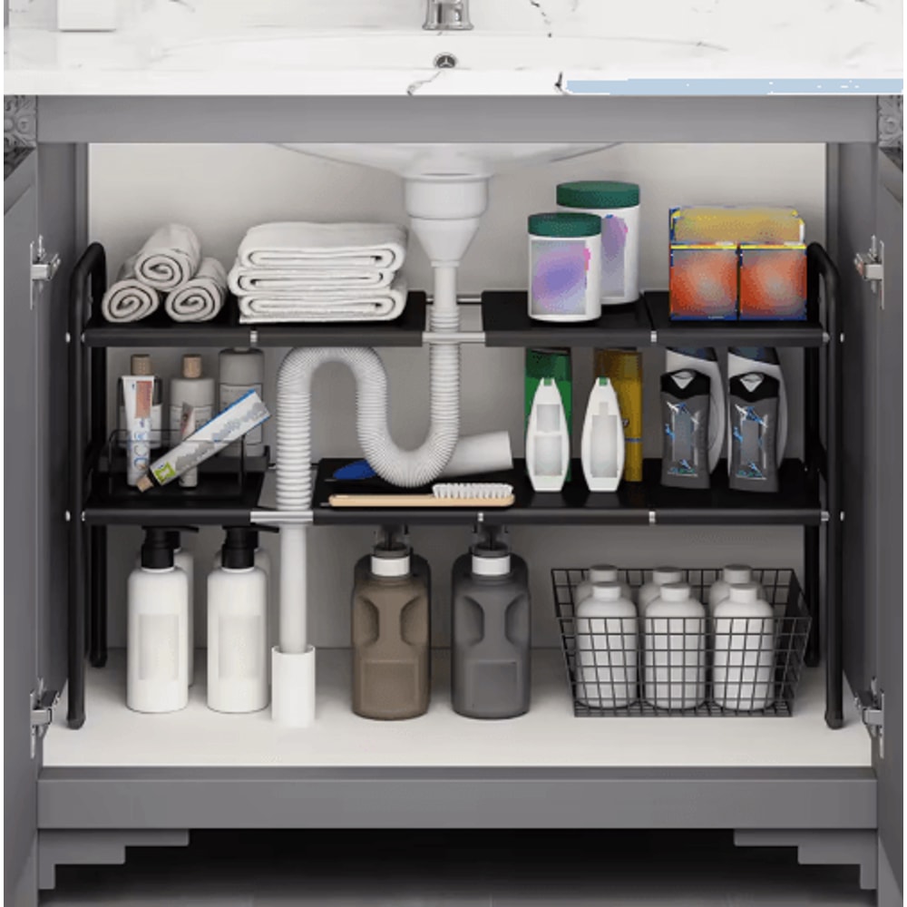 Flexible Telescopic Under Sink Shelf Organizer Rack 0