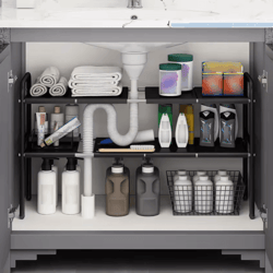 flexible telescopic under sink shelf organizer rack
