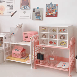 modern multi-tier desktop storage shelf for dorm & office organization