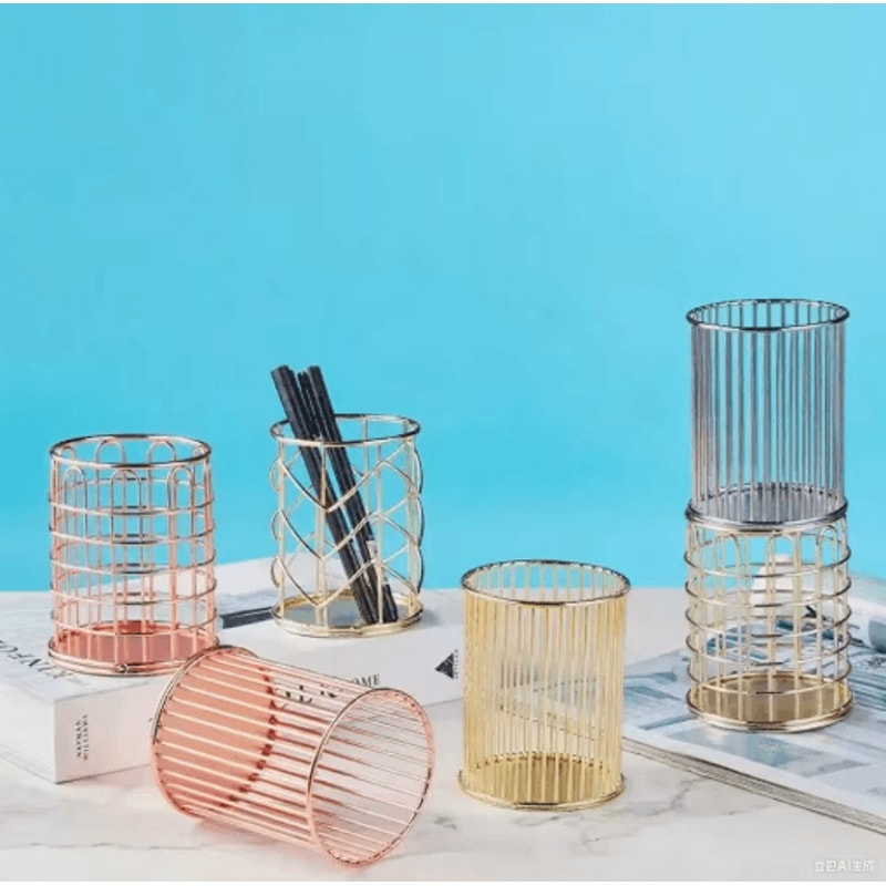 Executive Metal Desk Pen Holder For Office Study Organization 6