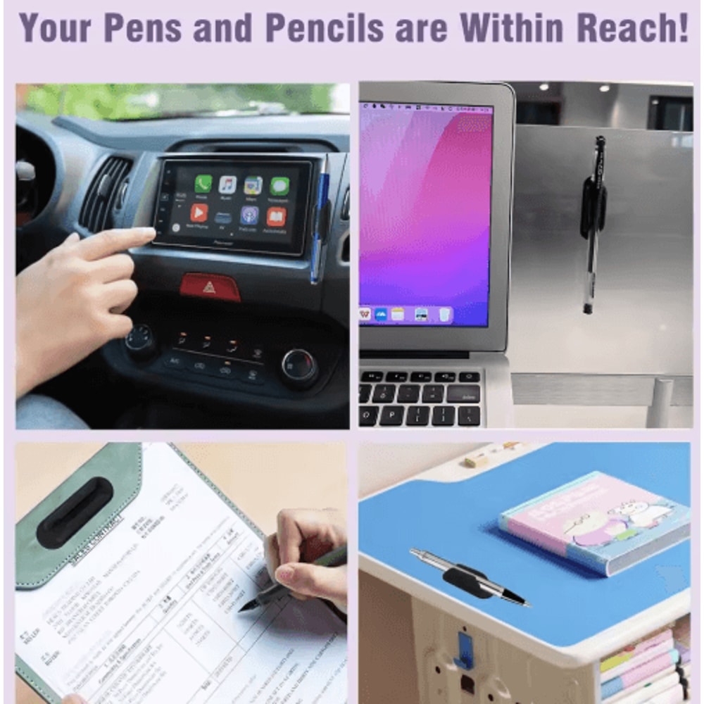 StickSecure SelfAdhesive Pen Holder Clip For Desk Organization 8