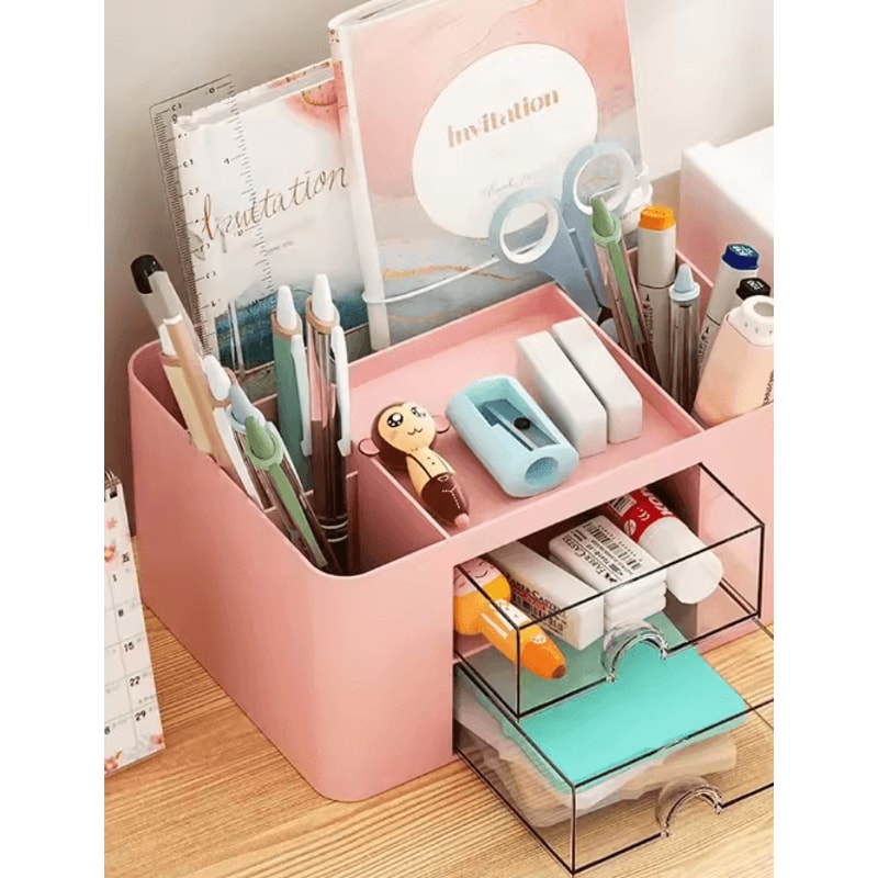 DualDrawer MultiFunctional Desk Organizer With 2 Storage Drawers 8