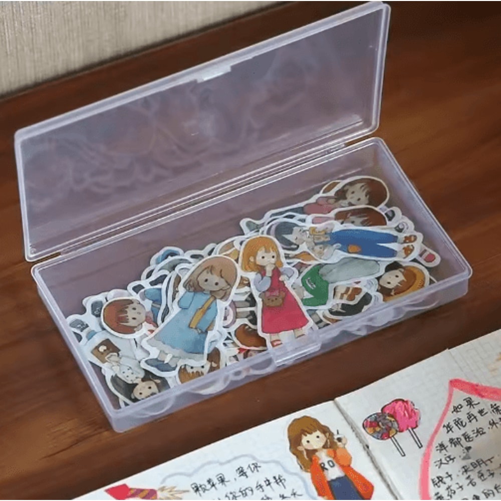 ClearMini Transparent Stationery Storage Box For Desk Organization 5