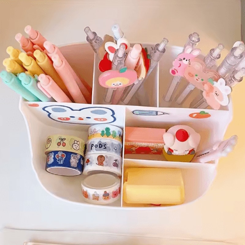 SweetHeart Large Capacity Cute Stationery Storage Box For Desk Organization 5