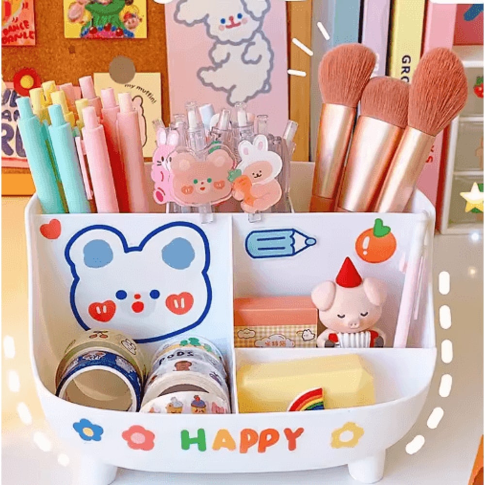 SweetHeart Large Capacity Cute Stationery Storage Box For Desk Organization 7